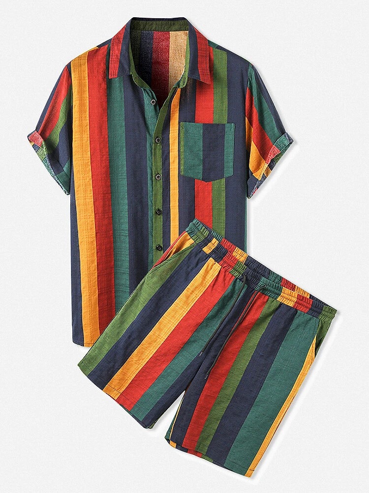 Summer Men's 2 Piece Set, Colo - Beach Shirt Hawaiian บทวิจารณ์และราคา