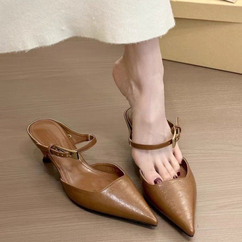 Women Pointed Toe Slippers Mid - Summer Clothing Brands บทวิจารณ์และราคา