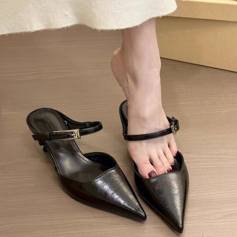 Women Pointed Toe Slippers Mid - Summer Clothing Brands บทวิจารณ์และราคา