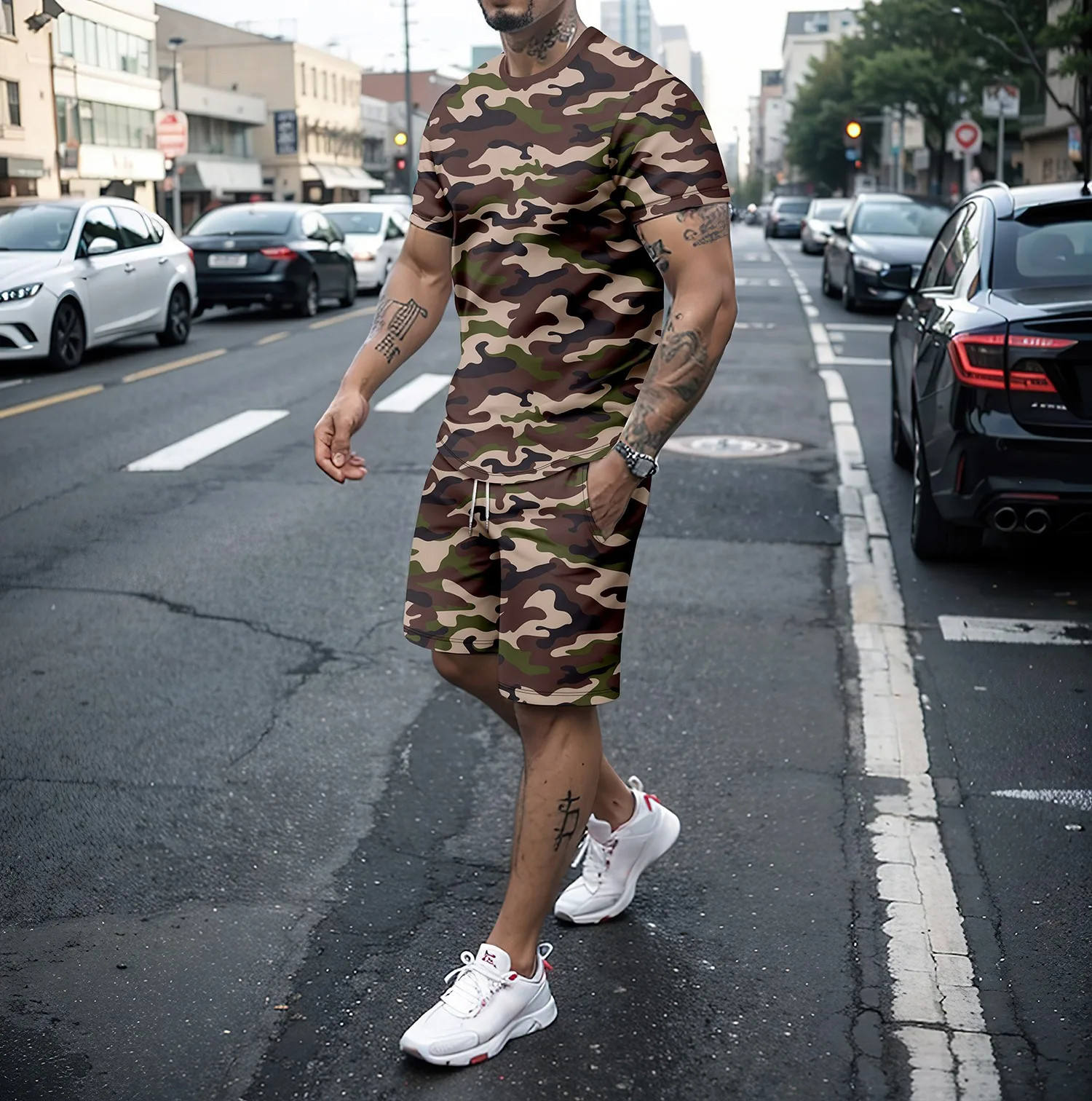 Camouflage Outdoor Tracksuits  - Summer Knit Clothing บทวิจารณ์และราคา