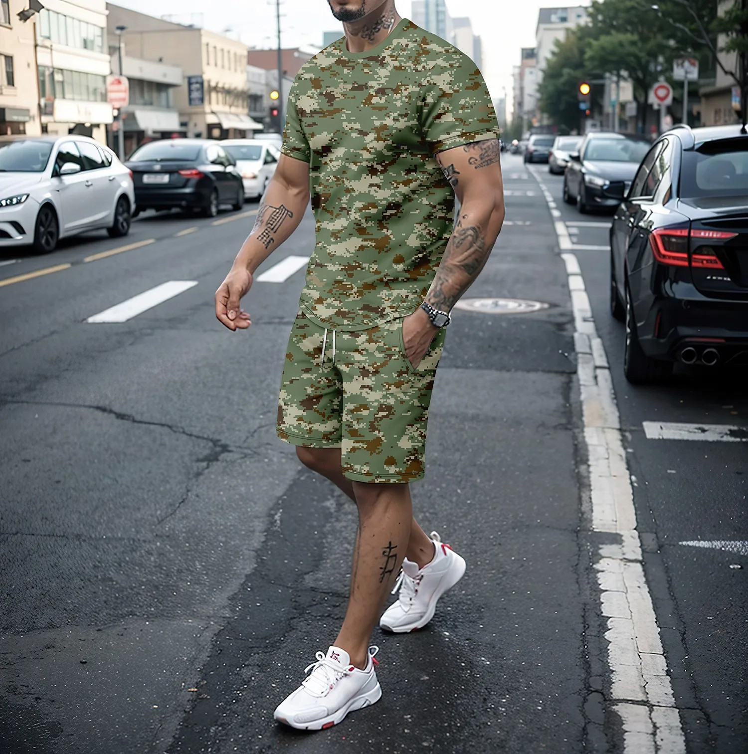 Camouflage Outdoor Tracksuits  - Summer Knit Clothing บทวิจารณ์และราคา
