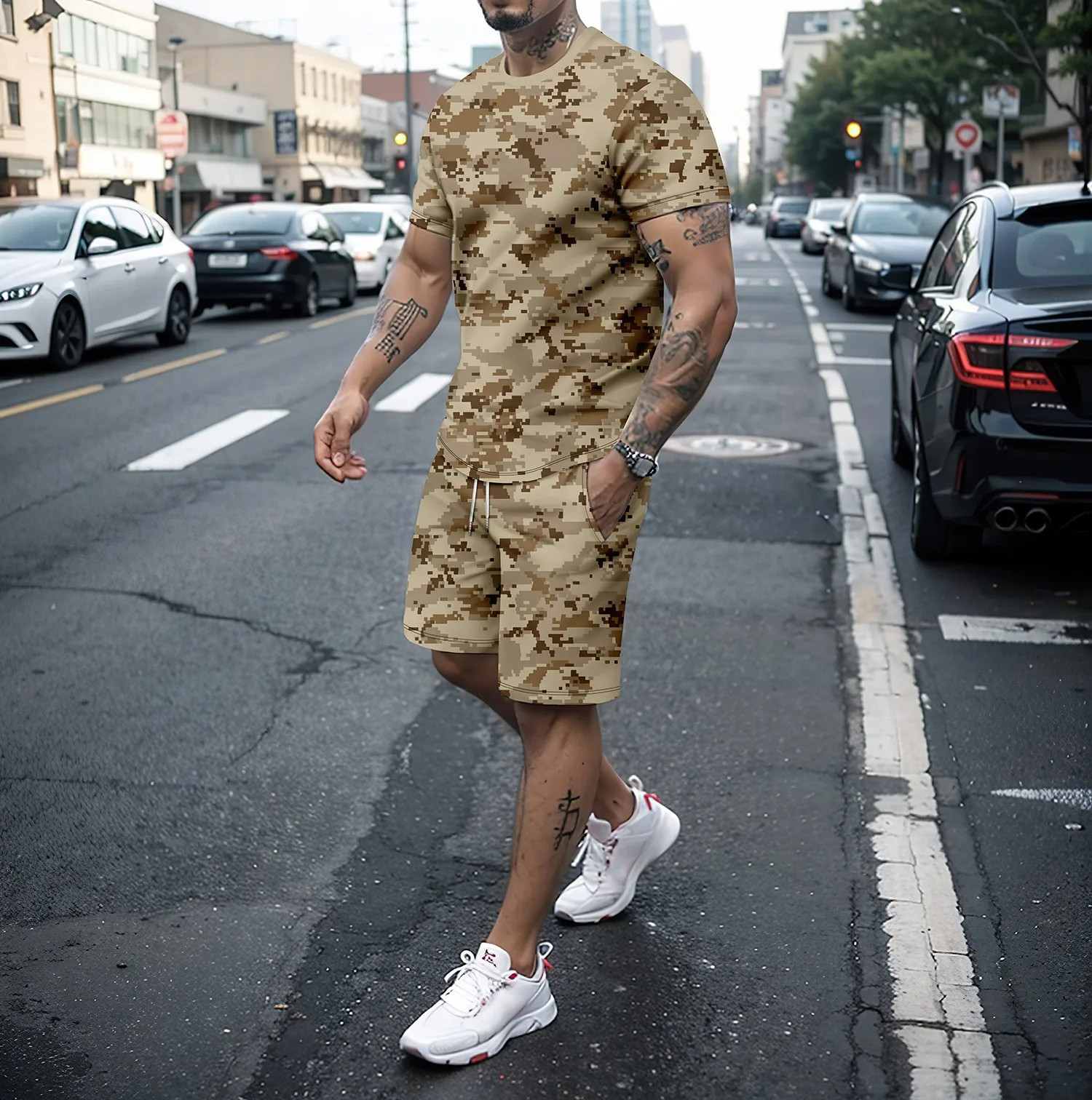 Camouflage Outdoor Tracksuits  - Summer Knit Clothing บทวิจารณ์และราคา