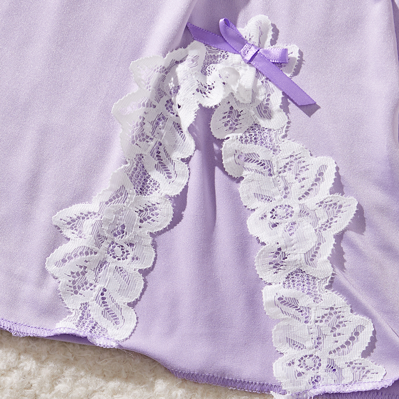 Light Purple Deep V Women Nigh - Summer Light Clothing บทวิจารณ์และราคา