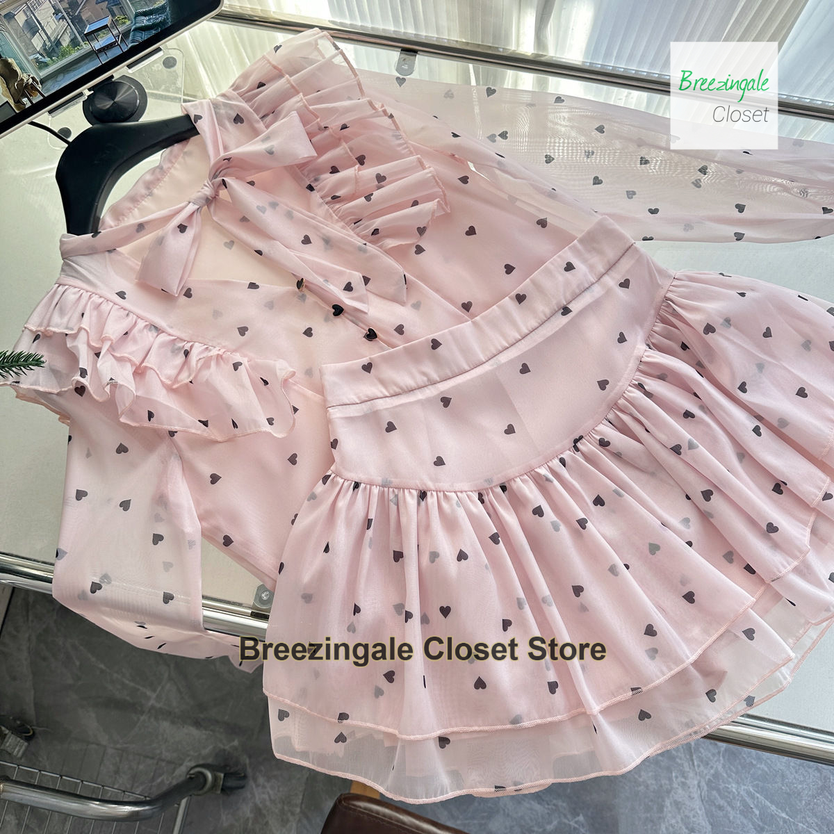 French pink dopamine love polk - Summer Clothing For Girls บทวิจารณ์และราคา