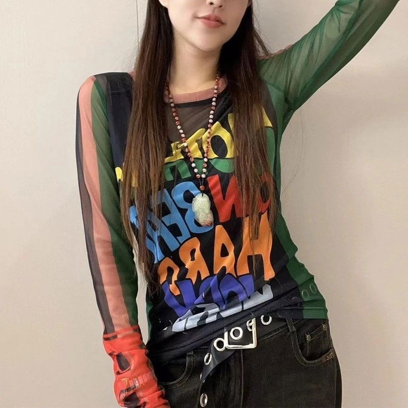 Casual Letter Printed T-shirt  - Summer Gauze Clothing บทวิจารณ์และราคา