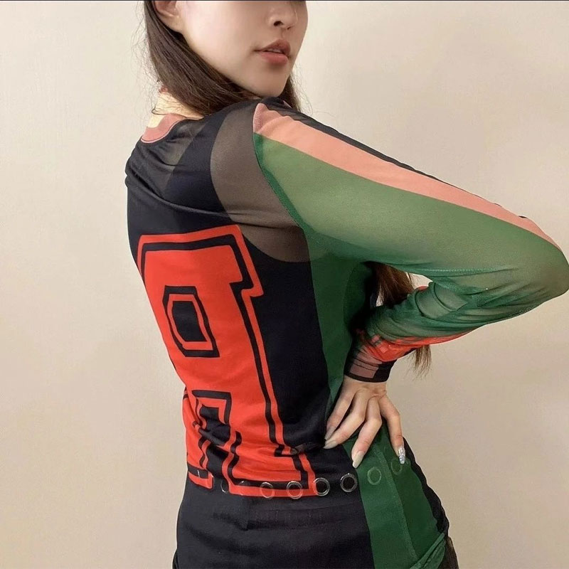 Casual Letter Printed T-shirt  - Summer Gauze Clothing บทวิจารณ์และราคา
