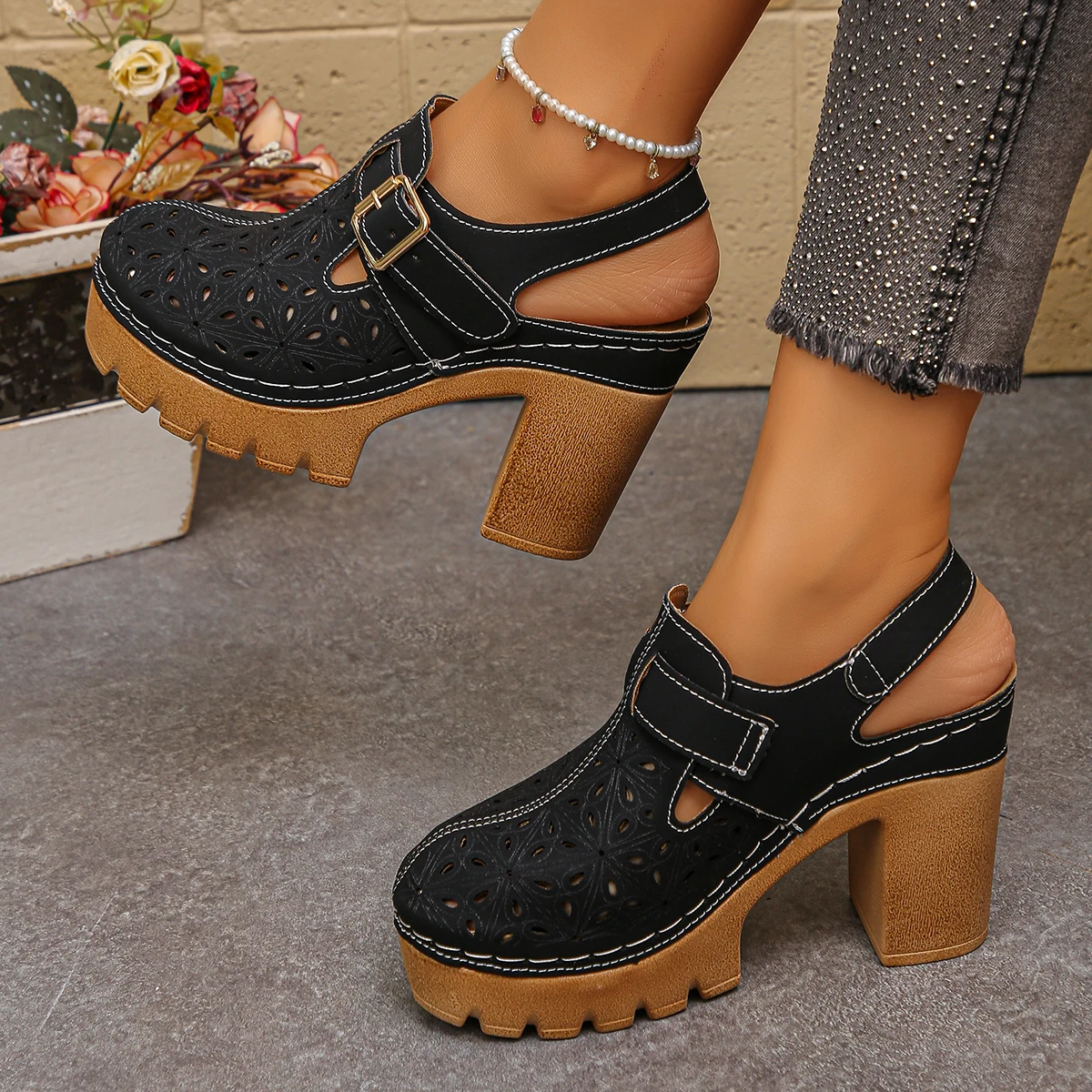 Large Size Women's Thick Heel  - Summer Closet บทวิจารณ์และราคา