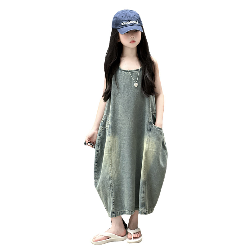 Vintage Blue Children Girls Hi - Summer Clothing For Girls บทวิจารณ์และราคา