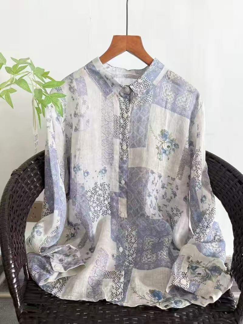 100% Ramie linen shirts and bl - Japan Summer Clothing Women บทวิจารณ์และราคา