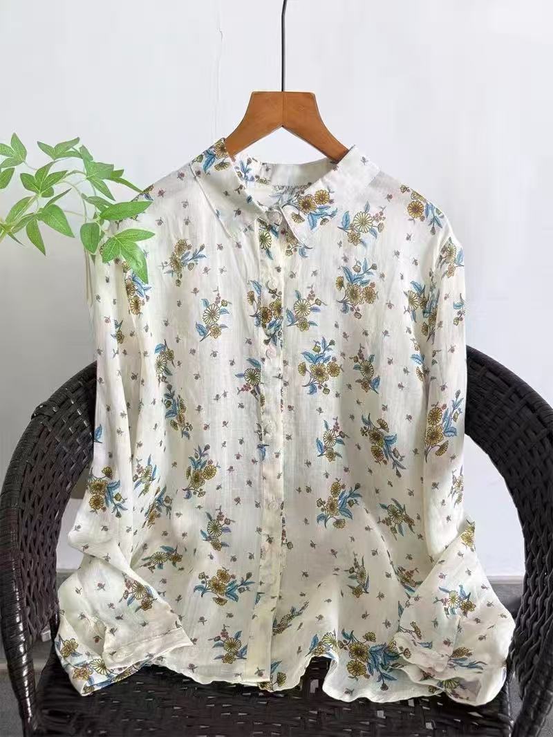 100% Ramie linen shirts and bl - Japan Summer Clothing Women บทวิจารณ์และราคา