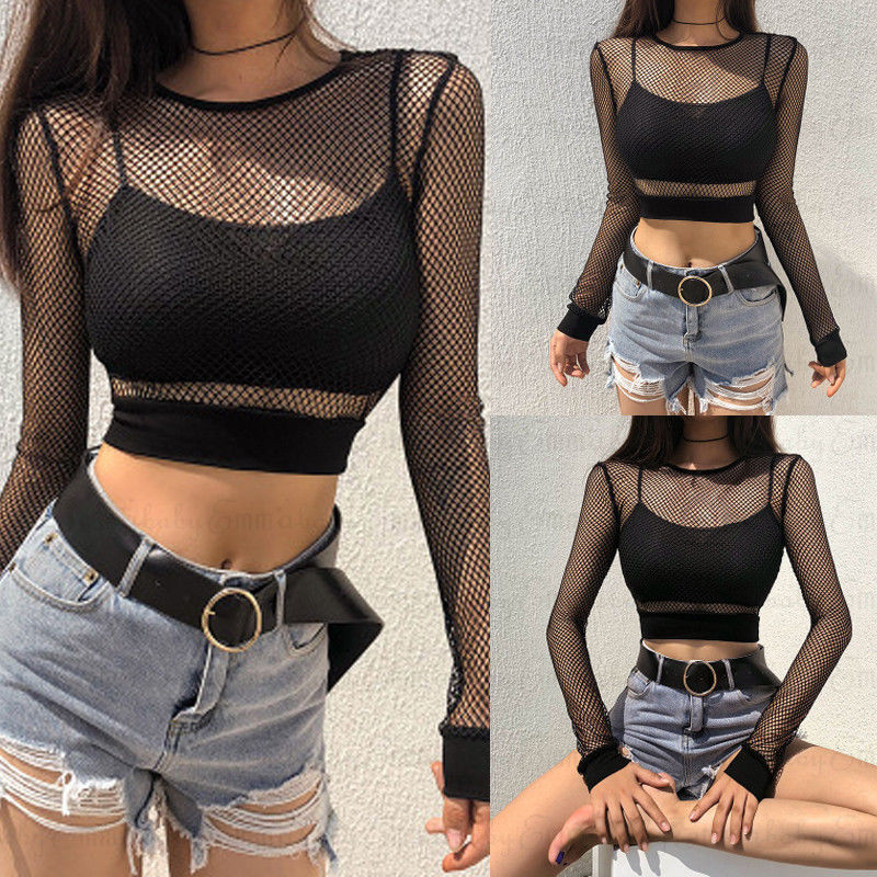 Sexy Black Hollow Out Mesh Fem - Summer Clothing Old Money บทวิจารณ์และราคา