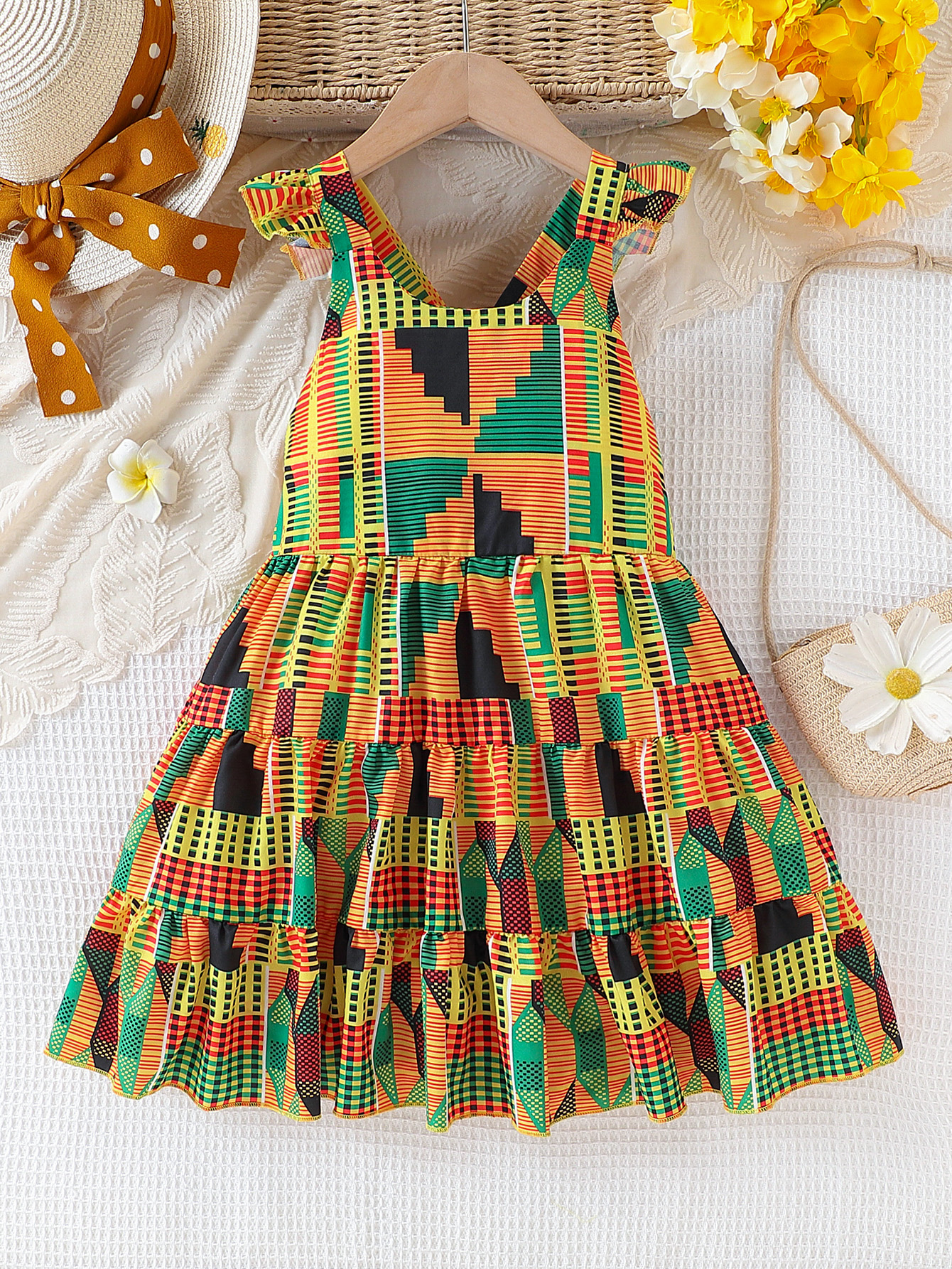 Girls summer African bohemian  - Summer Clothing For Girls บทวิจารณ์และราคา