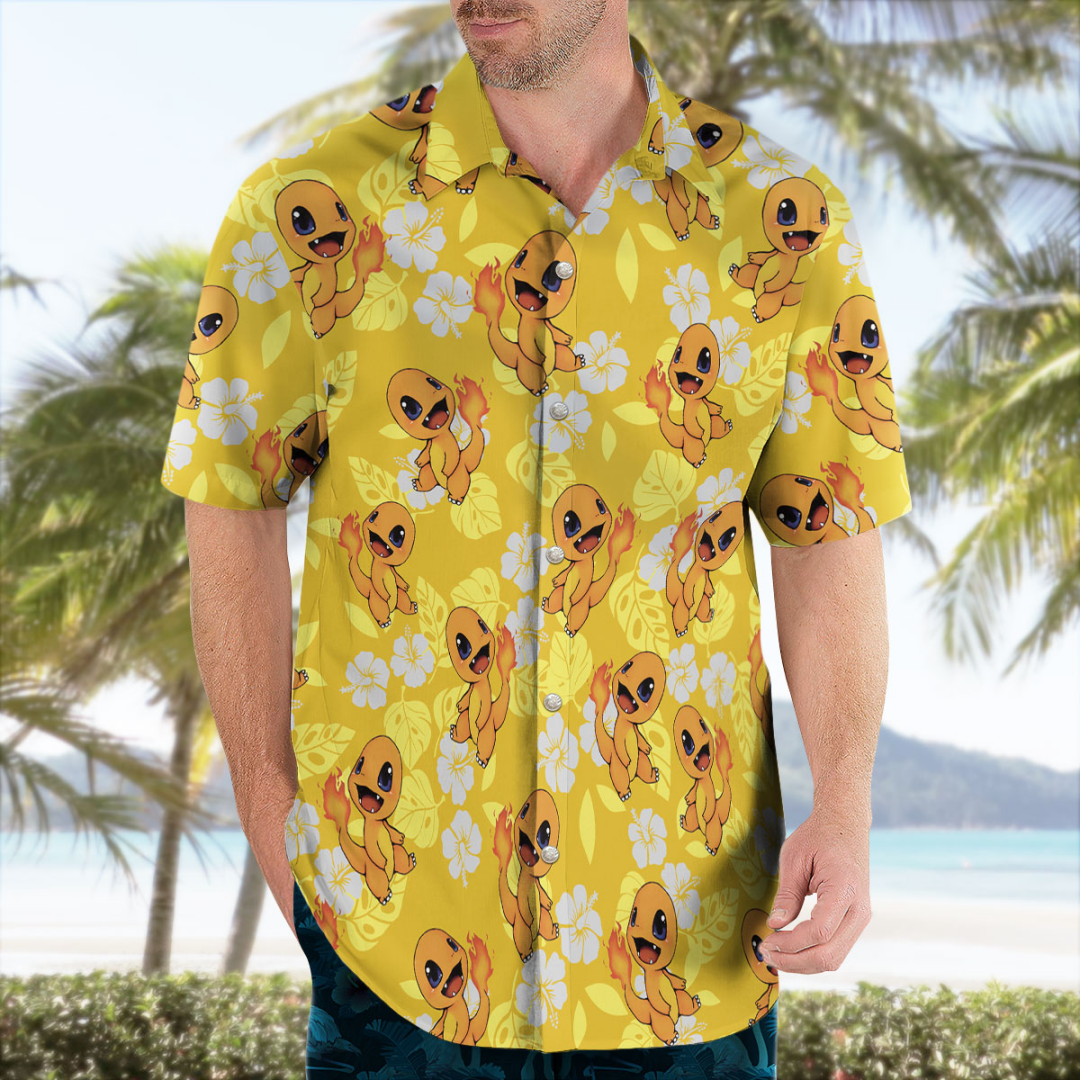 Charmander Pokemon Hawaiian Sh - Japan Summer Clothing Women บทวิจารณ์และราคา