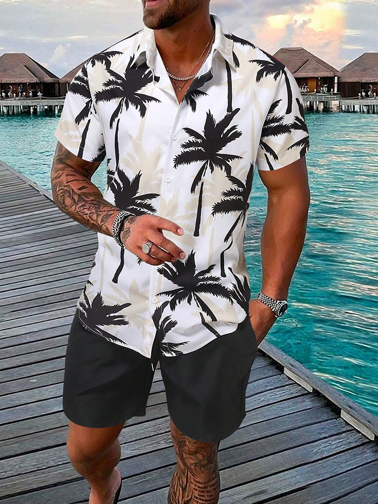 Men's Hawaiian Short-sleeved S - Beach Shirt Hawaiian บทวิจารณ์และราคา
