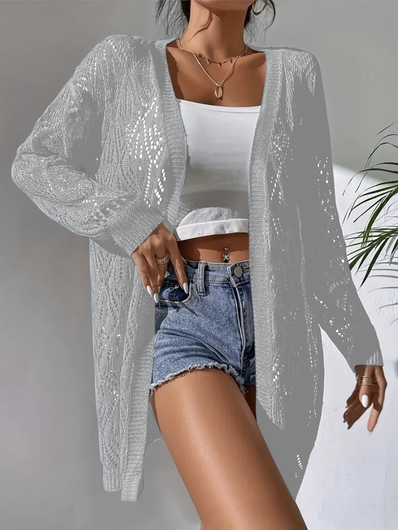 plus Size Open Cardigan Loose  - Summer Clothing Plus Size Women บทวิจารณ์และราคา