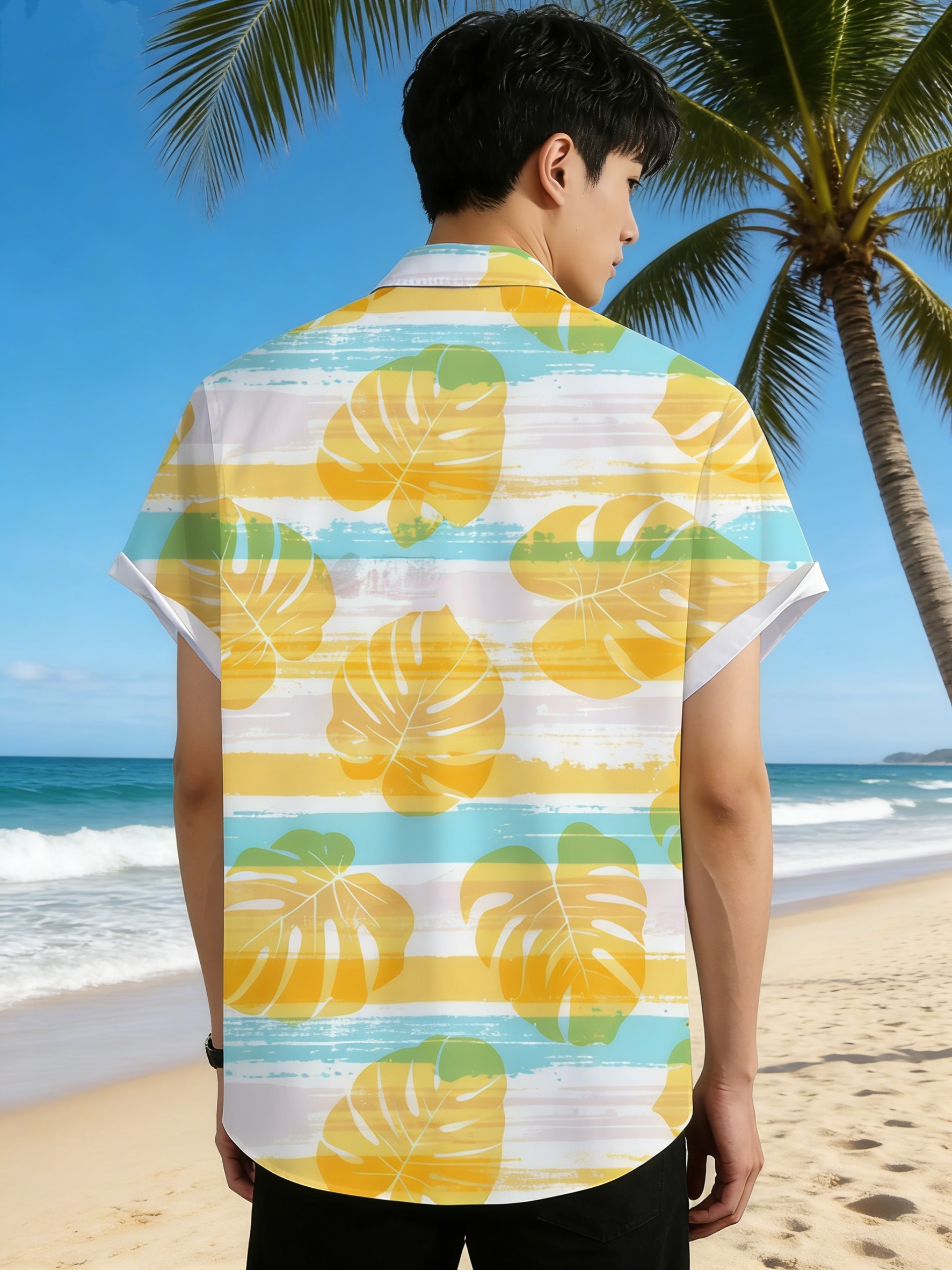 New Men's Hawaiian Shirt Tropi - Beach Shirt Hawaiian บทวิจารณ์และราคา