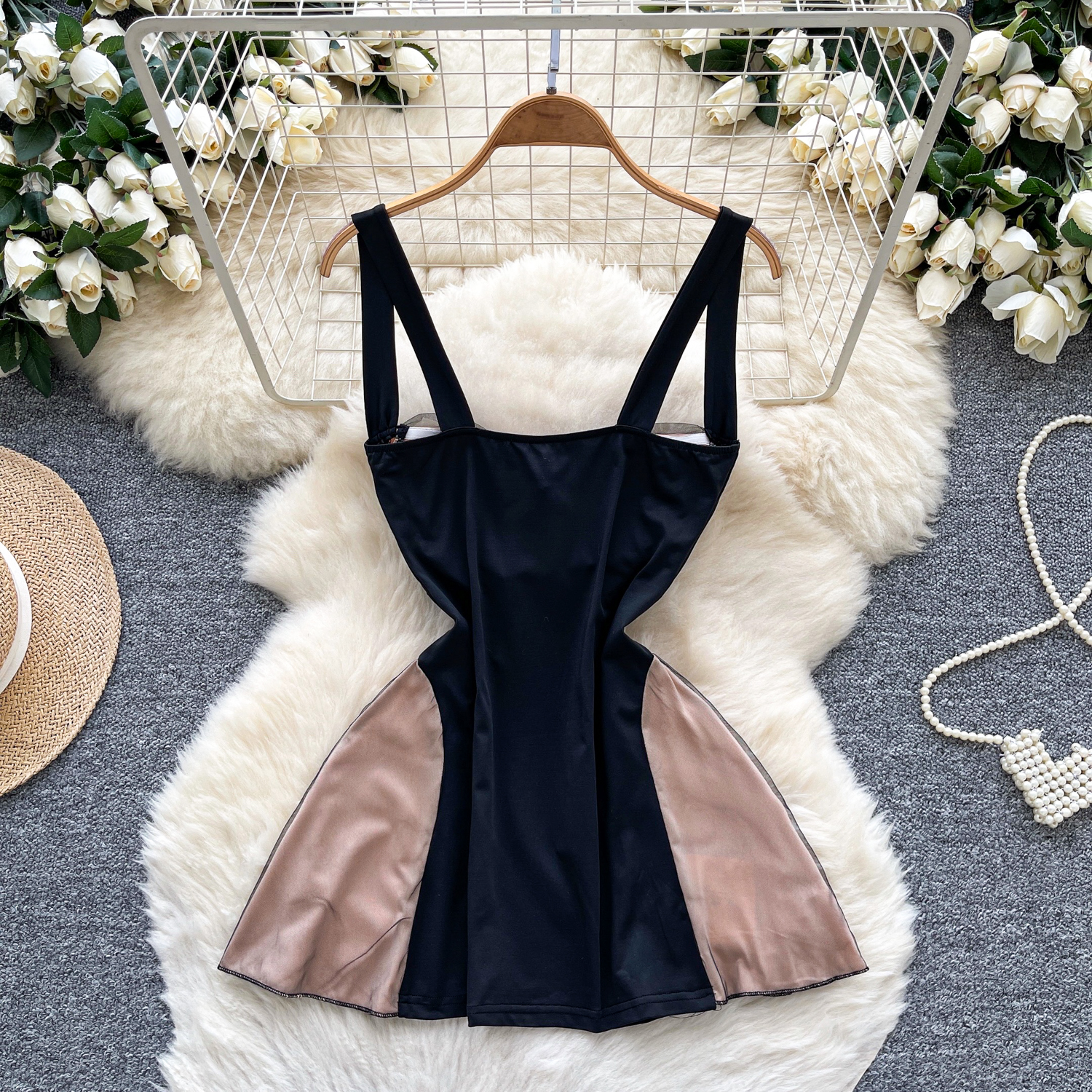 Chic vintage Spliced velour pa - Summer Gauze Clothing บทวิจารณ์และราคา