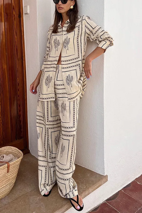 Printed Shirts Two Piece Set W - Summer Clothing Us บทวิจารณ์และราคา