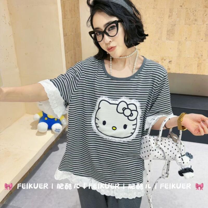 Summer New Hello Kitty Striped - Summer Clothes บทวิจารณ์และราคา