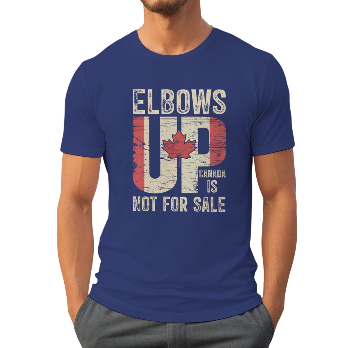Elbows Up Canada Print T-shirt - Summer Clothing Canada บทวิจารณ์และราคา