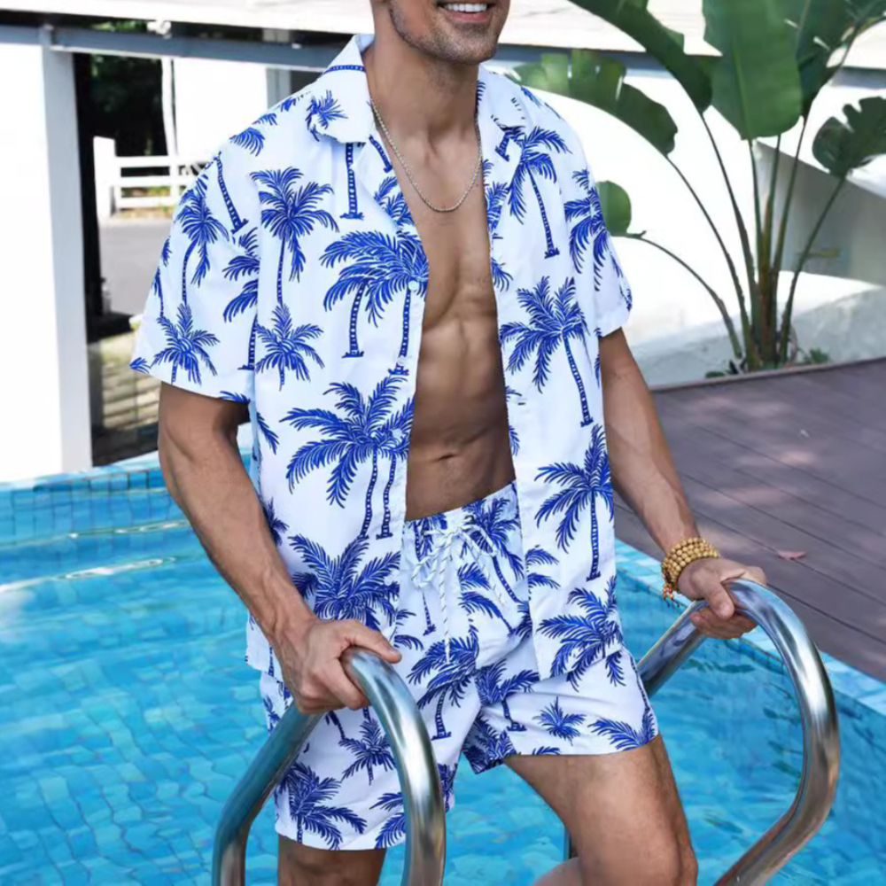 Hawaiian Style Printed Coconut - Beach Shirt Hawaiian บทวิจารณ์และราคา