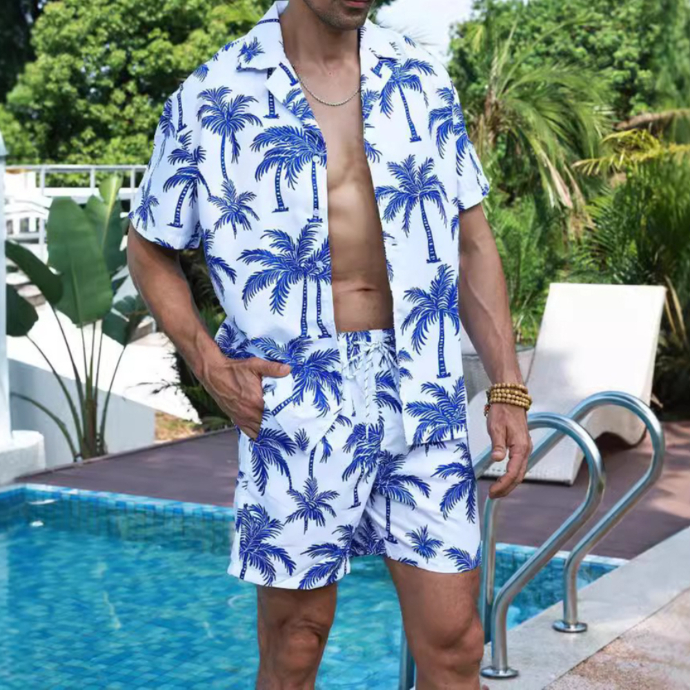 Hawaiian Style Printed Coconut - Beach Shirt Hawaiian บทวิจารณ์และราคา