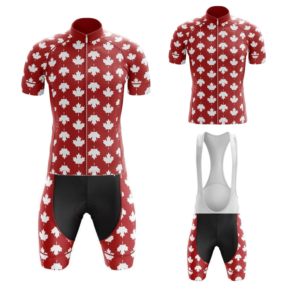 Canada Cycling Jersey Set for  - Summer Clothing Canada บทวิจารณ์และราคา