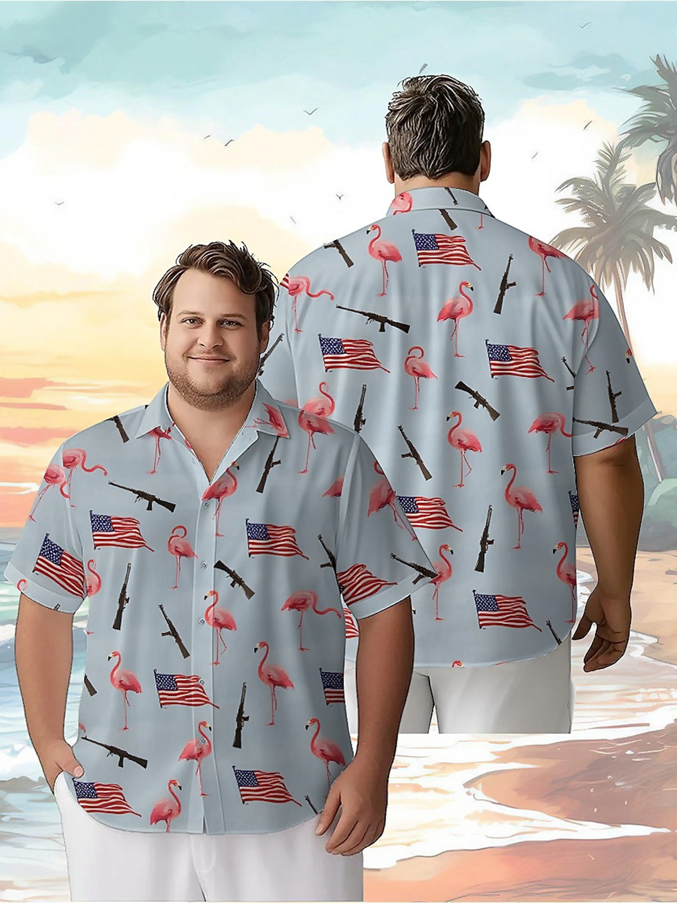 Men's Plus Size Hawaiian Shirt - Beach Shirt Hawaiian บทวิจารณ์และราคา