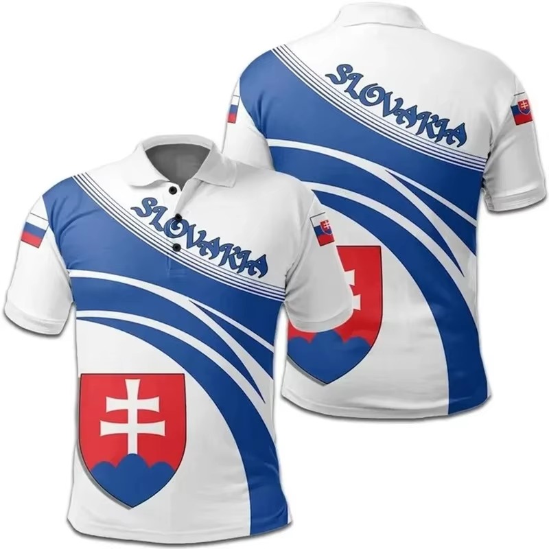 Slovakia Flag 3D Print Polo Sh - Summer Clothing Trends For Men 2026 บทวิจารณ์และราคา