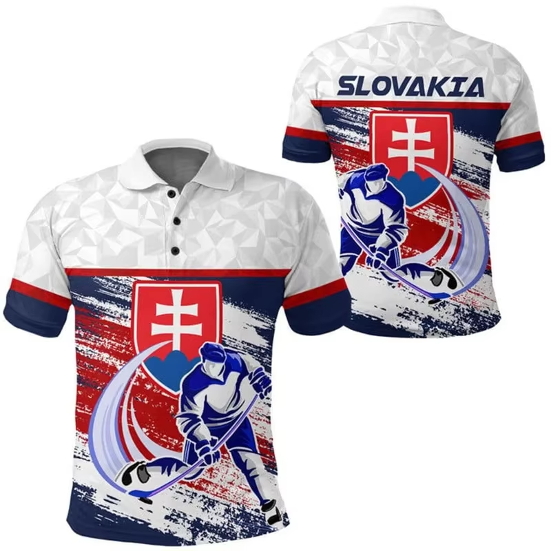 Slovakia Flag 3D Print Polo Sh - Summer Clothing Trends For Men 2026 บทวิจารณ์และราคา