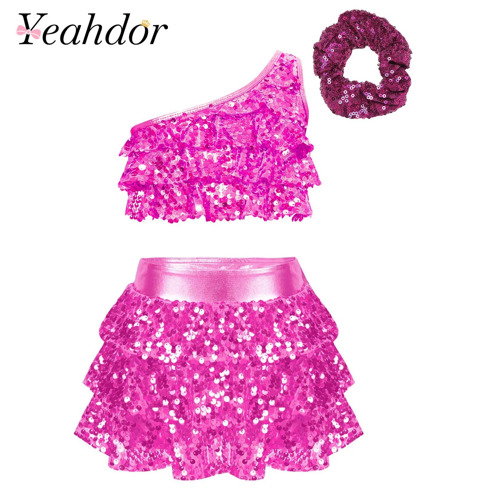 Kids Girls Shiny Sequins Latin - Summer Clothing For Girls บทวิจารณ์และราคา