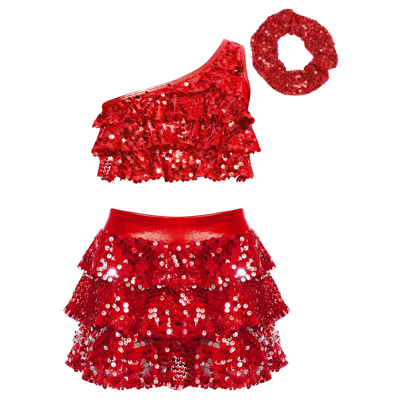 Kids Girls Shiny Sequins Latin - Summer Clothing For Girls บทวิจารณ์และราคา