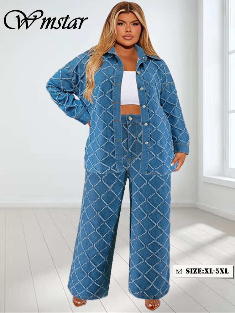 Wmstar Plus Size Denim Two Pie - Summer Clothing Wholesale บทวิจารณ์และราคา