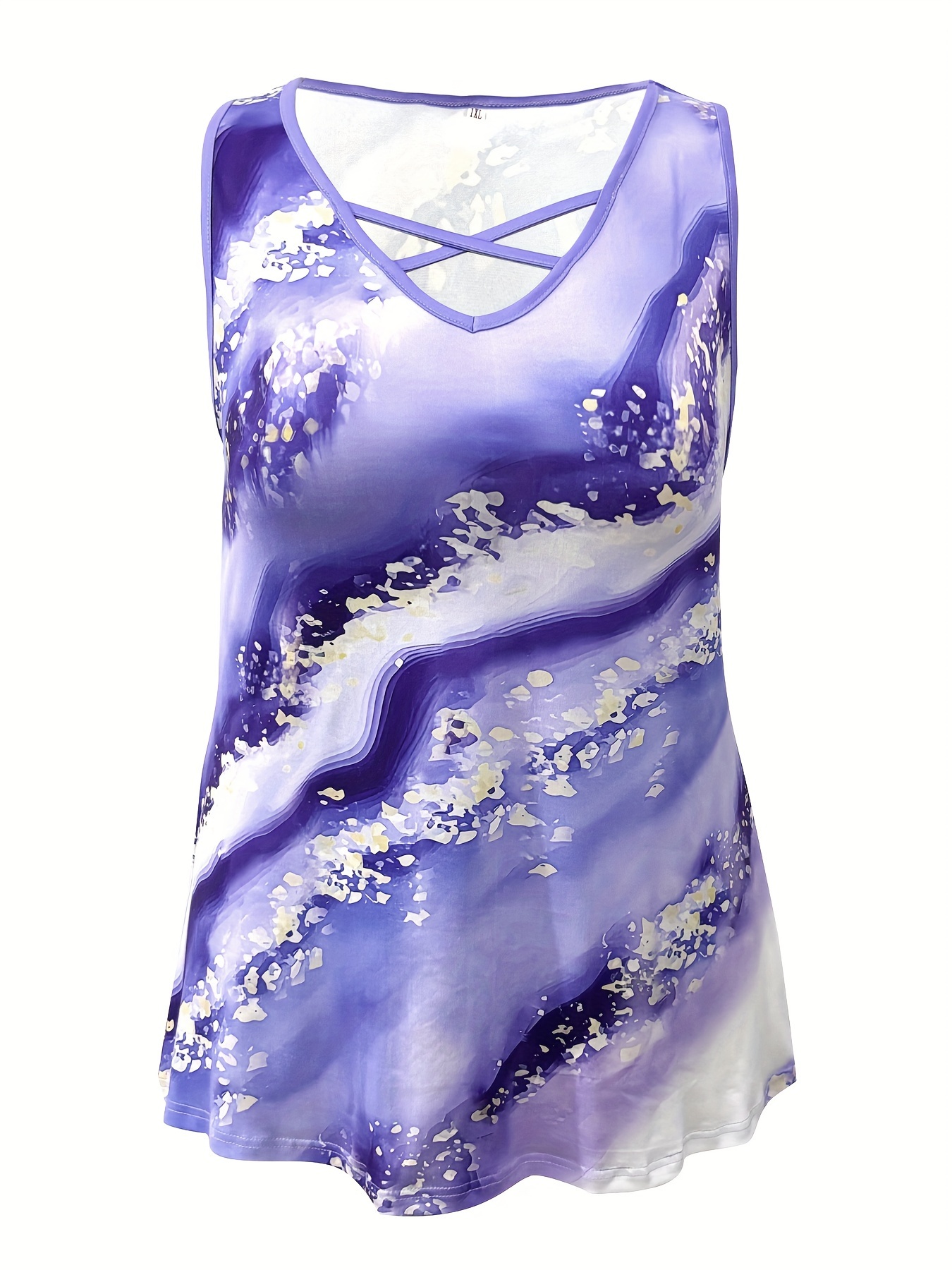 Plus Size Marble Print Tank To - Summer Clothing Plus Size Women บทวิจารณ์และราคา