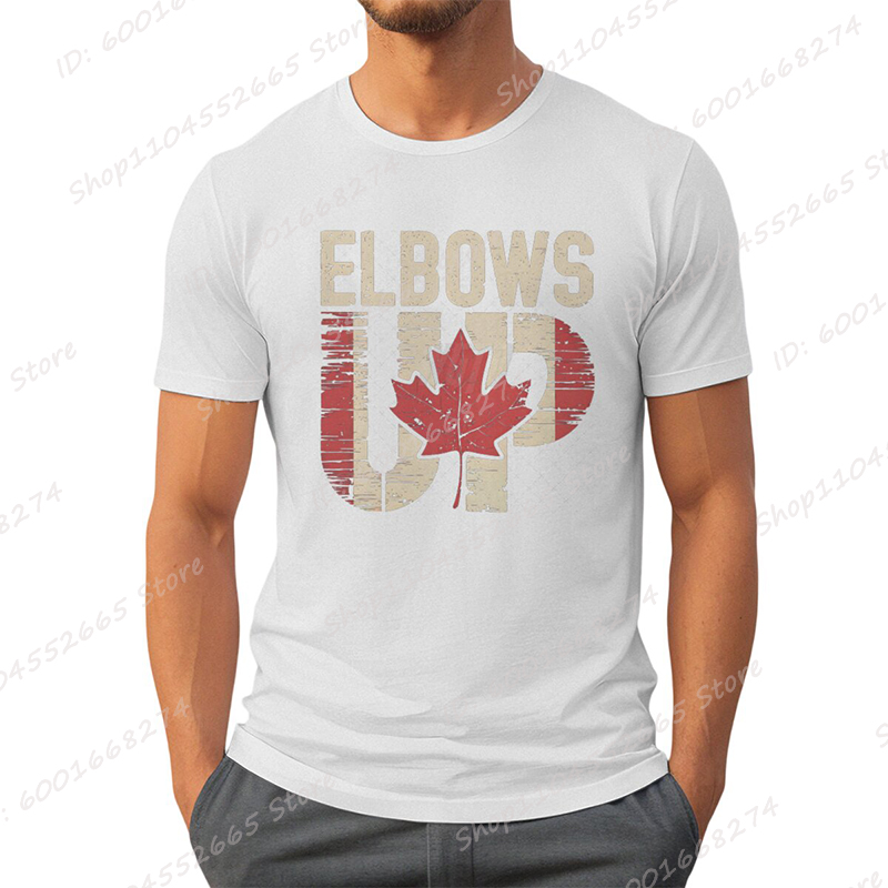 Retro Elbows Up Canada Print T - Summer Clothing Canada บทวิจารณ์และราคา